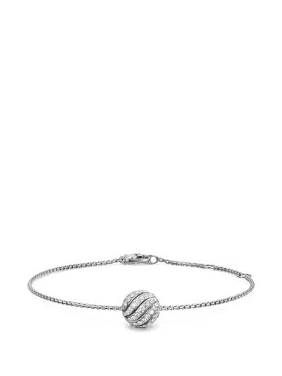 David Yurman Sculpted Cable Diamond Bracelet In Metallic