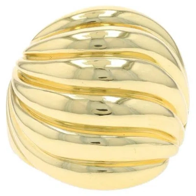 Pre-owned David Yurman Sculpted Cable Dome Statement Band Yellow Gold 18k Ring
