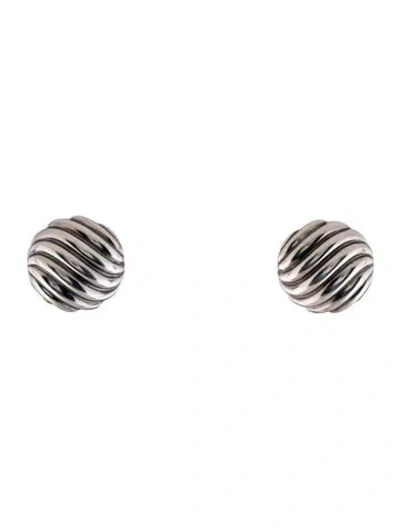 Pre-owned David Yurman Sculpted Cable Earclip Earrings In Multi