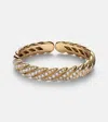 David Yurman Sculpted Cable Flex 18kt Gold Bracelet With Diamonds In Gold