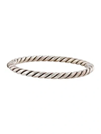 Pre-owned David Yurman Sculpted Cable Hinged Bangle Bracelet, 6.25" In Multi