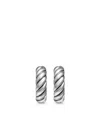 David Yurman Sculpted Cable Hoop Earrings In Silver