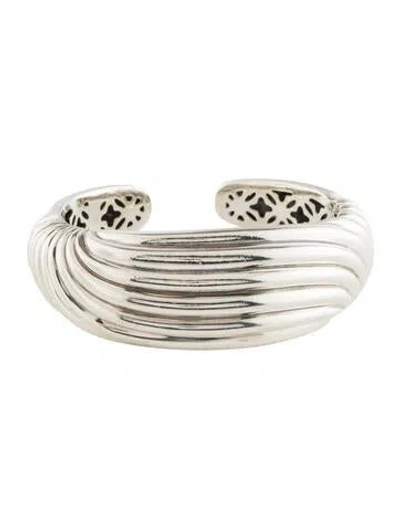 Pre-owned David Yurman Sculpted Cable Kick Cuff, 6.25" In Multi