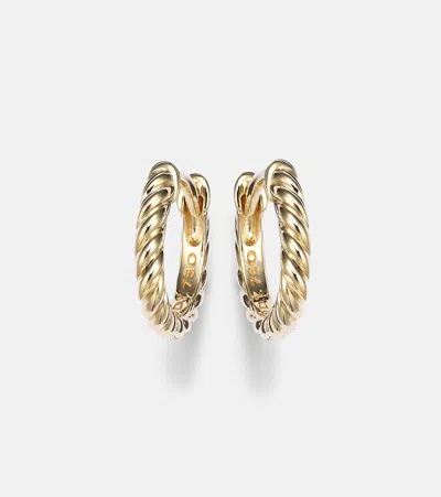 David Yurman Sculpted Cable Micro 18kt Gold Hoop Earrings