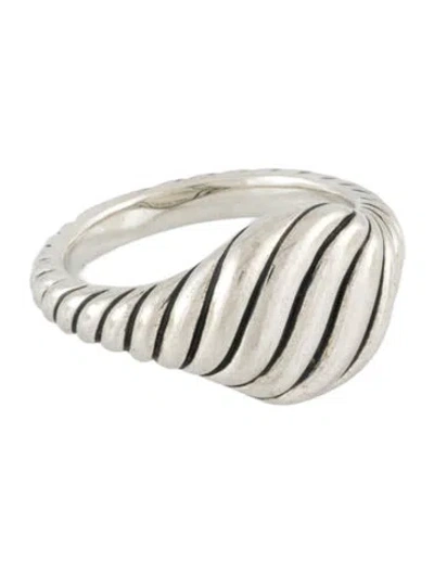 Pre-owned David Yurman Sculpted Cable Pinky Ring In Multi