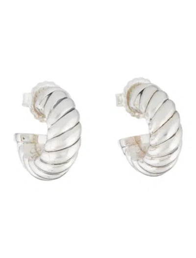 Pre-owned David Yurman Sculpted Cable Shrimp Earrings In Multi