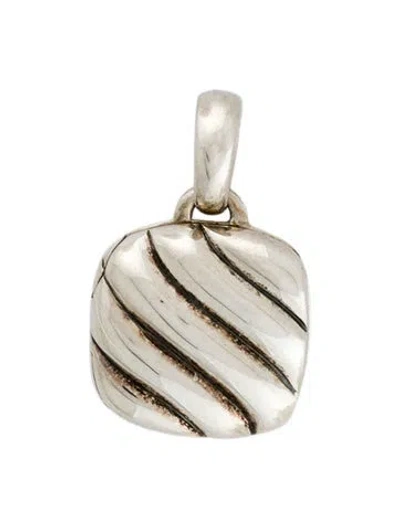 Pre-owned David Yurman Sculpted Cable Square Locket, 1" In Multi