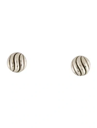 Pre-owned David Yurman Sculpted Cable Stud Earrings In Multi