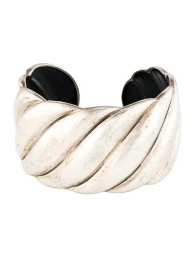 Pre-owned David Yurman Sculpted Cable Wide Cuff Bracelet, 6.25" In Multi