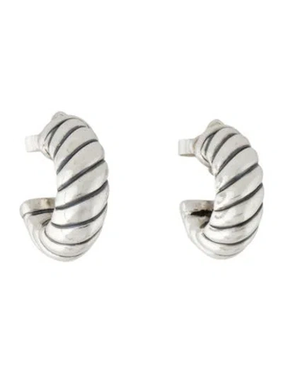 Pre-owned David Yurman Shrimp Hoop Earrings In Multi