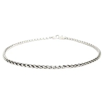 Pre-owned David Yurman Signed  Sterling Silver 4mm Wheat Chain Necklace In Multi