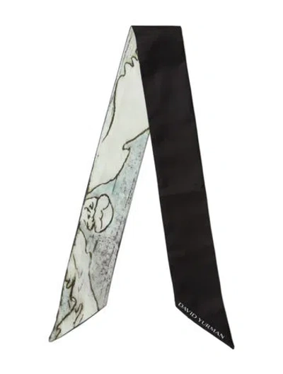 Pre-owned David Yurman Silk Printed Scarf In Green