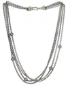 David Yurman Four-row Ball Silver Necklace In Metallic