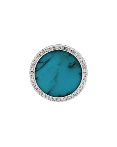 David Yurman Silver Diamond Turquoise 21mm Dy Elements Ring 50 5.5 (authentic  Pre-loved) In Gray