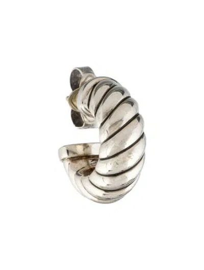 Pre-owned David Yurman Single Sculpted Cable Shrimp Earring In Multicolor