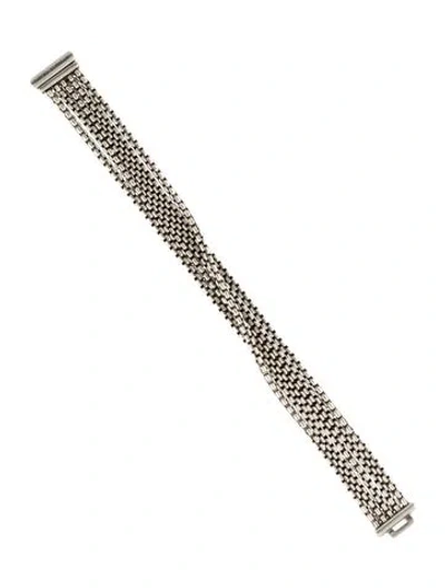 Pre-owned David Yurman Small Box Chain Five Row Bracelet, 6.5" In Multi