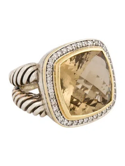 Pre-owned David Yurman Smoky Quartz Albion Cocktail Ring In Multi
