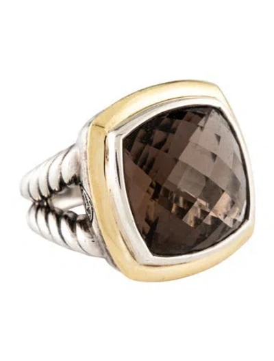 Pre-owned David Yurman Smoky Quartz Albion Cocktail Ring In Multicolor