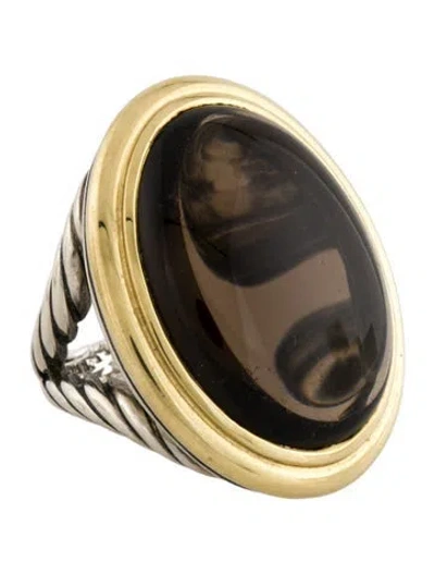 Pre-owned David Yurman Smoky Quartz Albion® Oval Ring In Multi