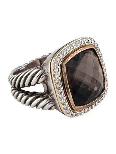 Pre-owned David Yurman Smoky Quartz & Diamond Albion Ring In Multi