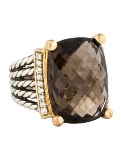Pre-owned David Yurman Smoky Quartz & Diamond Wheaton® Ring In Multi
