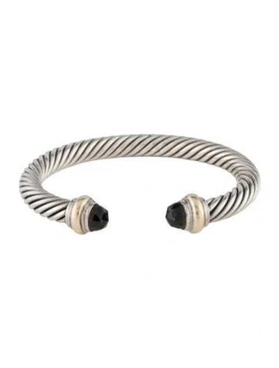 Pre-owned David Yurman Smoky Quartz Classic Cable Bracelet, 6.75" In Multicolor