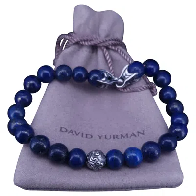 Pre-owned David Yurman Spiritual Beaded Bracelet For Men Lapis Lazuli And Wave Bead In Multi