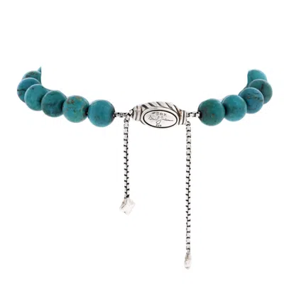 David Yurman Spiritual Beads Bracelet Turquoise And Sterling Silver 8mm In Blue