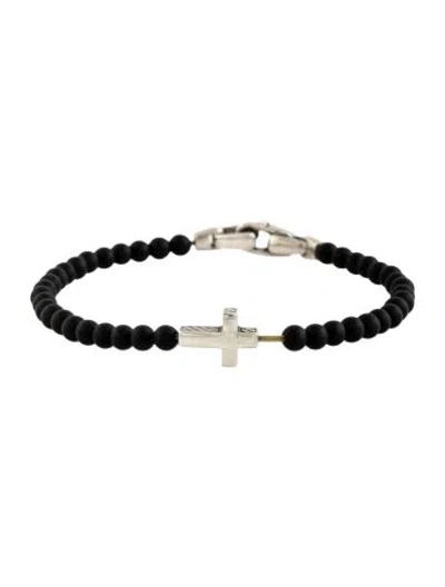 Pre-owned David Yurman Spiritual Beads Cross Station Bracelet, 7.5" In Multicolor