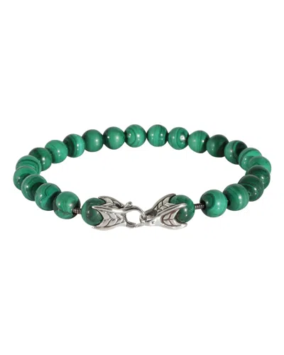 David Yurman Spiritual Beads Malachite Bracelet In Sterling Silver In Green
