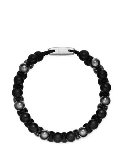 David Yurman Spiritual Beads Two Row Woven Bracelet In Black