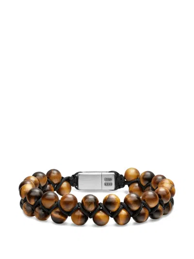 David Yurman Spiritual Beads Two Row Woven Bracelet In Brown