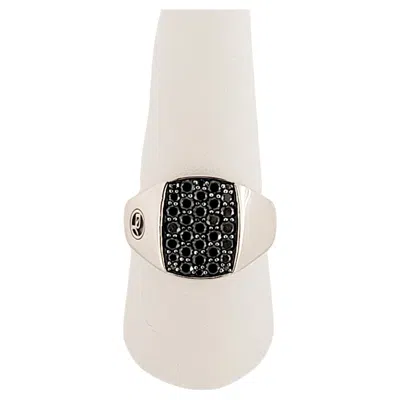 Pre-owned David Yurman Ss Mens Sign Black Sapphires Ring Size 9.75