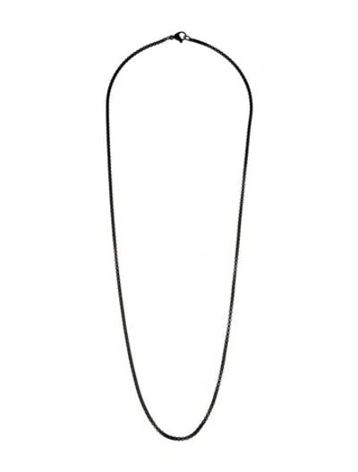 Pre-owned David Yurman Stainless Steel Box Chain Necklace, 26" In Multi