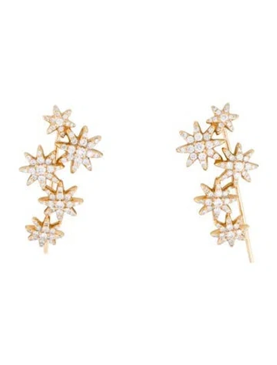 Pre-owned David Yurman Starburst Climber Earrings In Gold