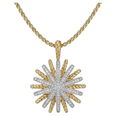 Pre-owned David Yurman Starburst Pendant Necklace In 18 Karat Yellow Gold