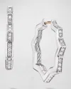 DAVID YURMAN STAX HOOP EARRINGS WITH DIAMONDS IN SILVER, 2.6MM