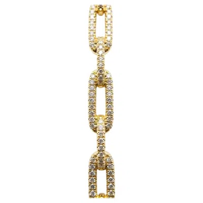 Pre-owned David Yurman Stax Link 2.00 Carat Diamond 18k Gold Bracelet 6.5 Inches In Multi