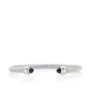David Yurman Sterling Silver 14k Gold Onyx Cable Classics 5mm Cuff In Silver
