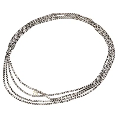 Pre-owned David Yurman Sterling Silver 14k Yellow Gold 72" Box Chain Necklace