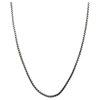 Pre-owned David Yurman Sterling Silver 1.7mm Adjustable Chain Necklace 163/4" - 18" #25346 In Multiple