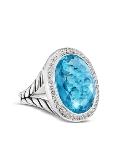 David Yurman Sterling Silver Albion Topaz And Diamond Ring