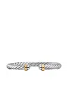 David Yurman Sterling Silver And 14k Yellow Gold Cable Flex® Bracelet In Gold