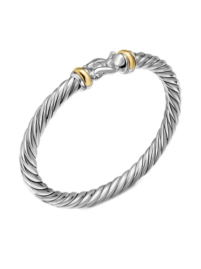 David Yurman Sterling Silver And 14k Yellow Gold Cable Flex® Buckle Bracelet