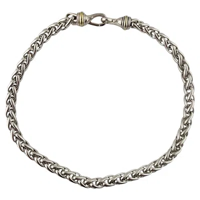 Pre-owned David Yurman Sterling Silver & 14k Yellow Gold Spiga Chain #22897