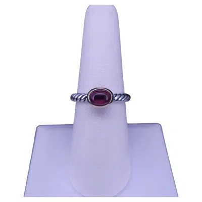 Pre-owned David Yurman Sterling Silver & 18k Yellow Gold Ring With Pink Tourmaline, Size 7