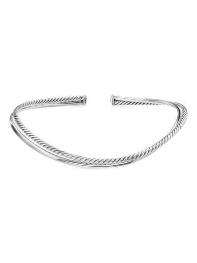 David Yurman Sterling Silver, Bold Crossover Necklace In Orange