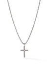 David Yurman Cross-pendant Necklace In Silver