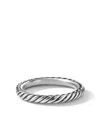 David Yurman 3mm Cable Collectibles Stack Ring In Silver