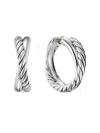 David Yurman Sterling Silver Cable Hoop Earrings In Metallic
